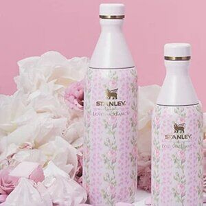 Two Stanley x LoveShackFancy All Day Slim Bottles | 20 + 12 oz [2 Bottles] New!